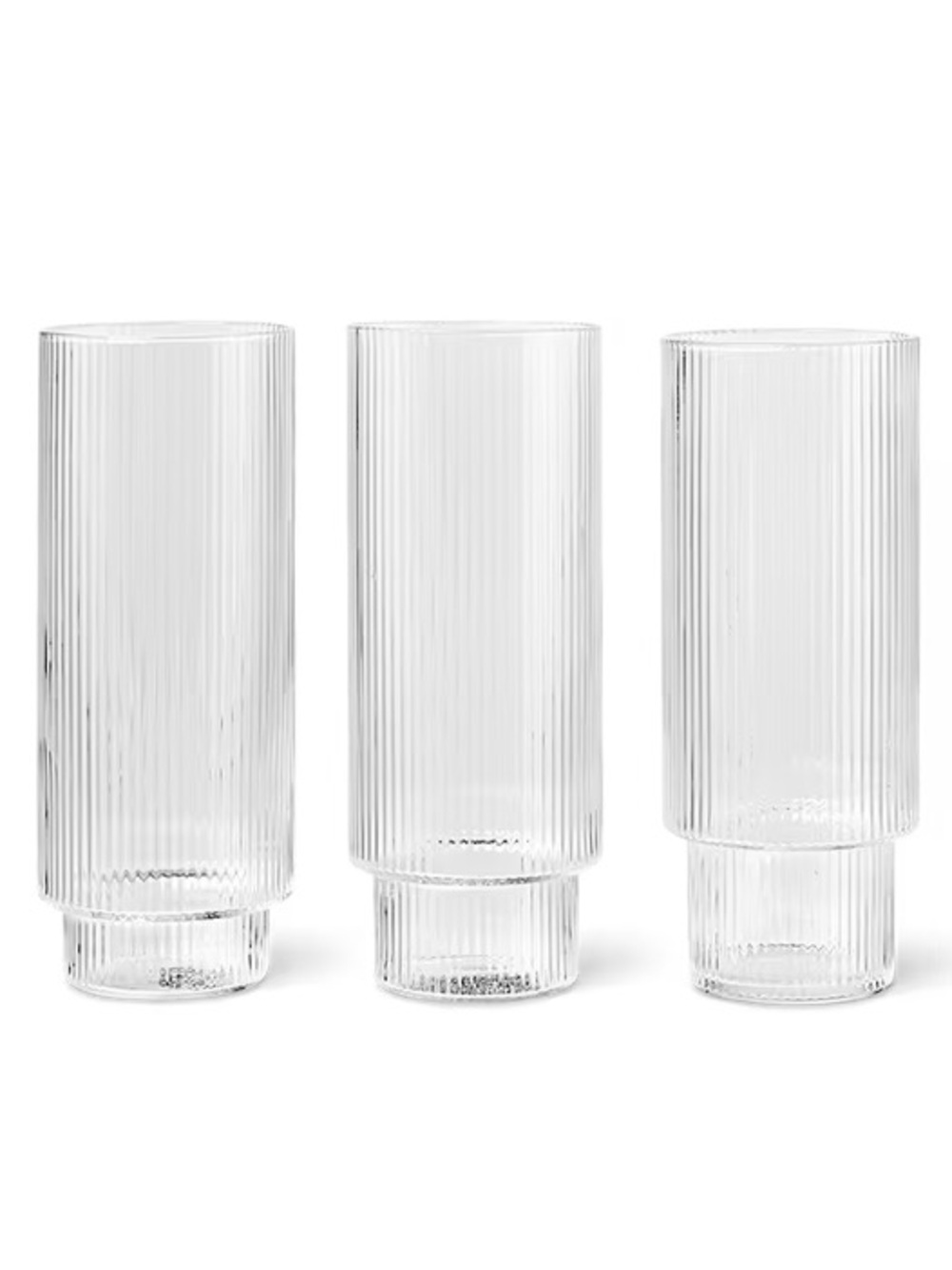 Ripple Long Drink Glasses - Set of 3